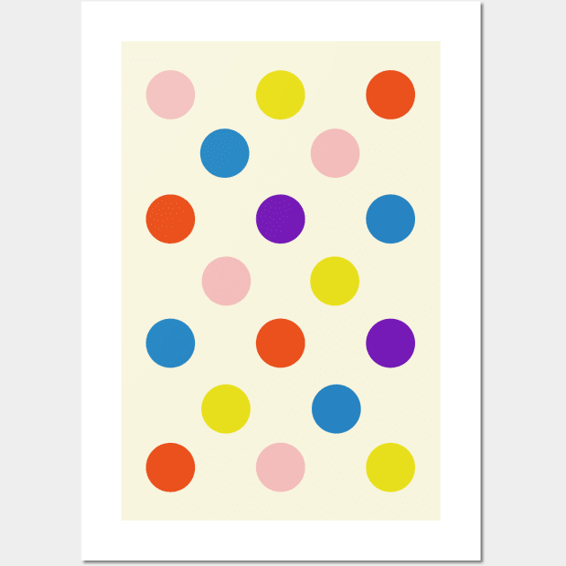 Big Multicolor Polka Dots Pattern Wall Art by oknoki